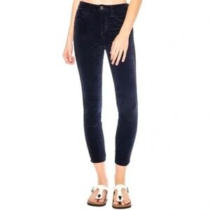 L'Agence Jeans Womens 25 Blue Margot High Rise Skinny Marine Noir Velvet Denim